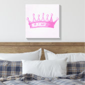 Magenta Princess Crown auf rosa Hintergrund Leinwanddruck (Insitu (Schlafzimmer))