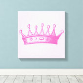 Magenta Princess Crown auf rosa Hintergrund Leinwanddruck (Insitu (Holzboden))