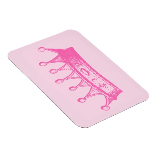 Magenta Princess Crown auf rosa Hintergrund Magnet (Rechte Seite)
