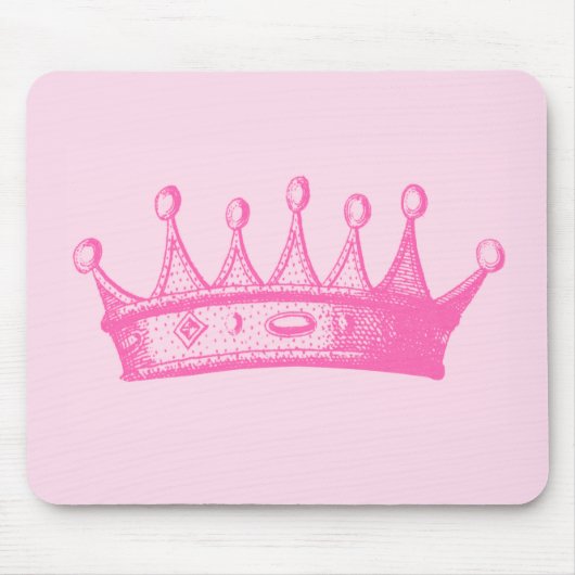 Magenta Princess Crown auf rosa Hintergrund Mousepad (Vorne)
