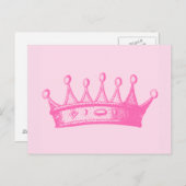Magenta Princess Crown auf rosa Hintergrund Postkarte (Vorne/Hinten)
