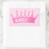 Magenta Princess Crown auf rosa Hintergrund Rechteckiger Aufkleber (Tasche)