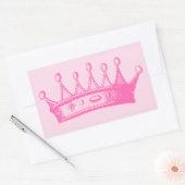 Magenta Princess Crown auf rosa Hintergrund Rechteckiger Aufkleber (Umschlag)