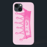 Magenta Princess Crown on Pink Background Case-Mate iPhone Hülle<br><div class="desc">No game of dress-up is complete without a crown! Help your child remember just how much of a princess she is with this magenta crown print from Vision Studio. Get yours today!</div>