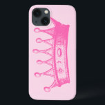 Magenta Princess Crown on Pink Background Case-Mate iPhone Hülle<br><div class="desc">No game of dress-up is complete without a crown! Help your child remember just how much of a princess she is with this magenta crown print from Vision Studio. Get yours today!</div>
