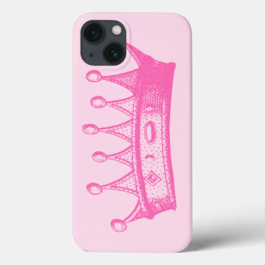 Magenta Princess Crown on Pink Background Case-Mate iPhone Hülle (Rückseite)