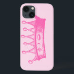 Magenta Princess Crown on Pink Background Case-Mate iPhone Hülle<br><div class="desc">No game of dress-up is complete without a crown! Help your child remember just how much of a princess she is with this magenta crown print from Vision Studio. Get yours today!</div>