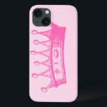 Magenta Princess Crown on Pink Background Case-Mate iPhone Hülle<br><div class="desc">No game of dress-up is complete without a crown! Help your child remember just how much of a princess she is with this magenta crown print from Vision Studio. Get yours today!</div>