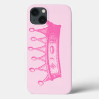 Magenta Princess Crown on Pink Background