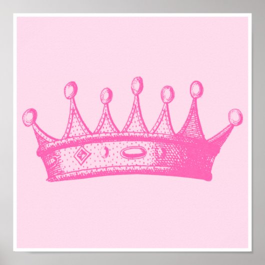 Magenta Princess Crown on Pink Background Poster (Vorne)