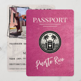 Magenta Puerto Rico Passport Save The Date