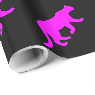 Magenta Puma Berglöwe Silhouette Geschenkpapier