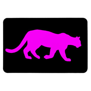 Magenta Puma Berglöwe Silhouette Magnet
