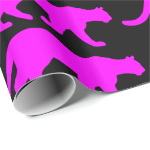 Magenta Puma-Silhouette Geschenkpapier