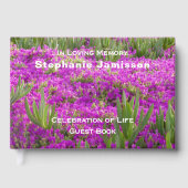 Magenta Purple Blumen, Blumenfeier des Lebens Gästebuch (Vorderseite)