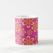 Magenta Purple Blumen Nahtloses Muster Kaffeetasse (Mittel)
