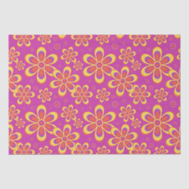 Magenta Purple Blumen Nahtloses Muster Seidenpapier