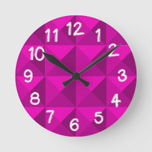 Magenta Pyramids Runde Wanduhr