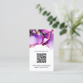 *~* Magenta QR CODE Yummy Gold Gilded AP29 Visitenkarte (Stehend Vorderseite)