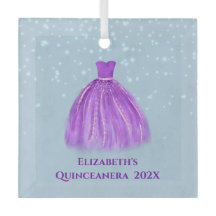 Magenta Quinceanera Dress on Starry Blue mit Name
