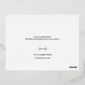 Magenta Real Rose Goldfolie Business Vielen Dank Folie Einladungspostkarte (Rückseite)