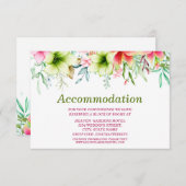 Magenta Red Amaryllis Hochzeitsunterkunft Begleitkarte (Vorne/Hinten)