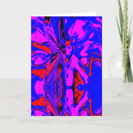 Magenta Red Black Blue Fantasy Blume mit Abbildung Karte