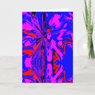 Magenta Red Black Blue Fantasy Blume mit Abbildung Karte