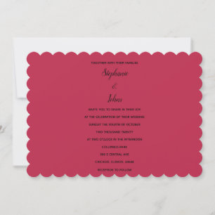 Magenta Red Black Minimal farbenfrohe trendy Weddi Einladung