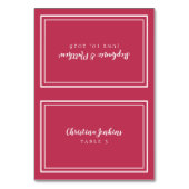 Magenta Red Chic Weddings Custom Guest Platzkarte Tischnummer (Vorderseite)