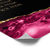 Magenta Red Gold Agate Preisliste Poster (Ecke)