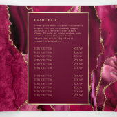 Magenta Red Gold Agate Trifold Broschüre (Innenseite Mitte)