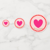 Magenta Red Heart Konfetti (Vorderseiten)