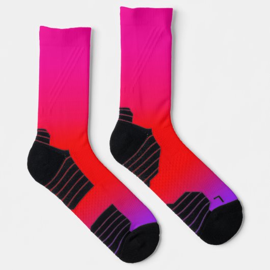 Magenta Red Lila Ombre Happy Socken (Rechts)