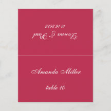 Magenta Red Wedding Platzkarte