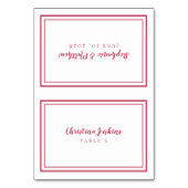 Magenta Red Weddings Chic Custom Guest Platzkarte Tischnummer (Vorderseite)