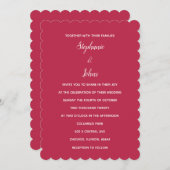 Magenta Red White Minimal Farbenfrohe klassische H Einladung (Vorne/Hinten)