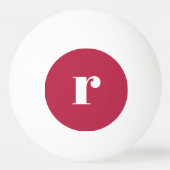 Magenta Red White Monogram Pong Ball Tischtennisball (Rückseite)