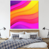 Magenta Regenbogenwellen Leinwanddruck (Insitu (Schlafzimmer))