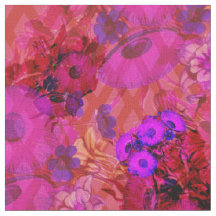 magenta Retro-Blumenstoff