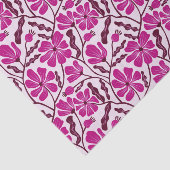 Magenta Retro Floral Pattern Seidenpapier (Ausschnitt)