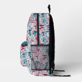 Magenta Retro Mushroom Bedruckter Rucksack (Rechts)