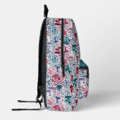 Magenta Retro Mushroom Bedruckter Rucksack (Links)