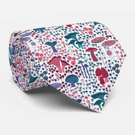 Magenta Retro Mushroom Krawatte