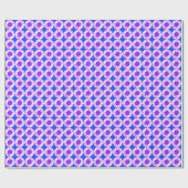 Magenta Ribbon Blume auf White Donuts Blue Geschenkpapier (Flach)