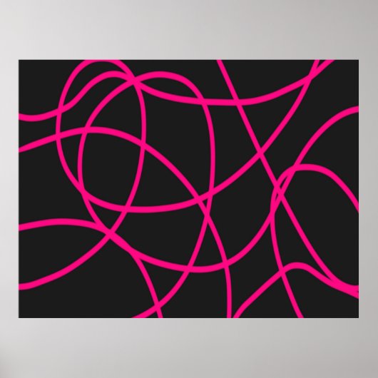 Magenta Ribbons auf schwarz Poster (Vorne)