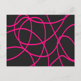 Magenta Ribbons auf schwarz Postkarte