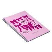 Magenta Romantic Bows Notizblock (Rechte Seite)