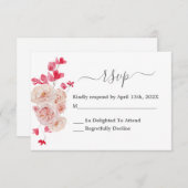 Magenta Rosa Bläserne Hochzeitskarte UAWG RSVP Karte (Vorne/Hinten)