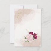 magenta rosa Blume Grün Blätter Hochzeit Dankeskarte (Rückseite)